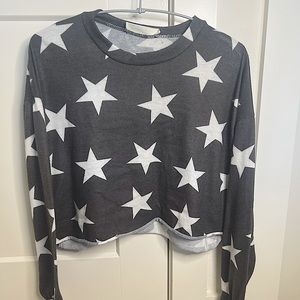 medium american threads cropped star sweatshirt